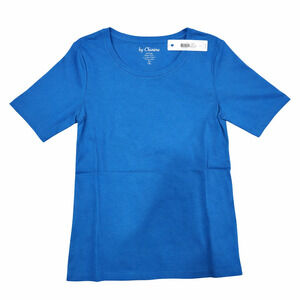 Women’s Chico’s Bella Short Sleeve Basic Knit Top in Beachview Blue Size 1
